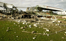 O Estádio de Gaza City foi bombardeado pela aviação israelita em Abril de 2006 e Novembro de 2012